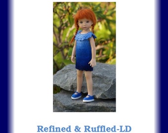 洗練され、フリルのある-LD--Dianna Effner の 13 インチ Little Darling Dolls 用の PDF 編み物パターン