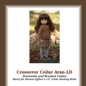 Crossover-Collar Aran-LD--Knitting Pattern for Dianna Effner's 13" Little Darling Studio Dolls