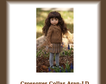 Crossover-Collar Aran-LD--Knitting Pattern for Dianna Effner&#39;s 13&quot; Little Darling Studio Dolls