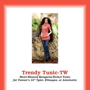 Trendig tunika-TW--PDF-stickmönster för Robert Tonners 16-tums dockor som Tyler Wentworth, Ellowyne Wilde och Antoinette- eller Cami-dockor