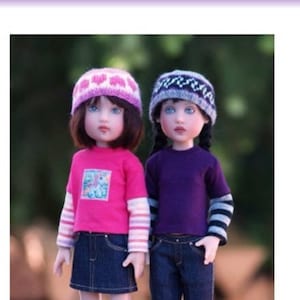 May include: Sewing pattern for 10-12 inch dolls. The pattern is called "Tees & Tops-B" and is created by Becky Colvin. The pattern is for dolls like Bitty Bethany, Chrysalts Bethany & Olivia, Plusczok Candy, Tonner Patsy & Anne Estelle, and Iplehouse B.I.D. dolls.