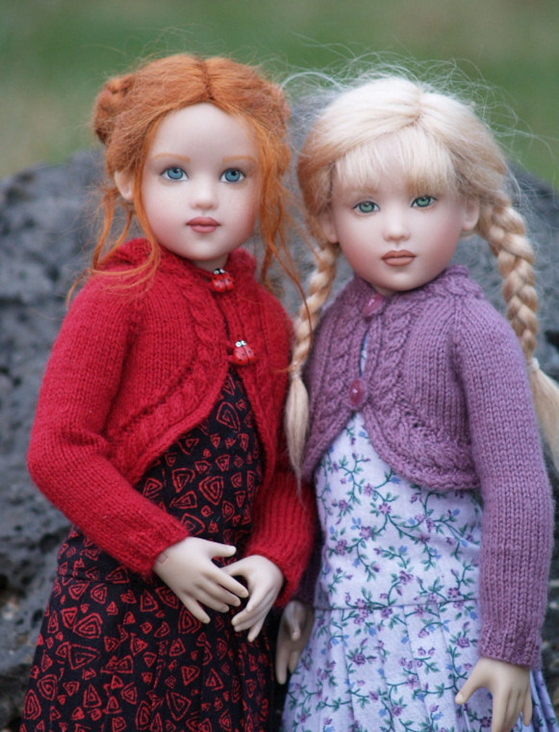 CURVED & CABLED-CHKnitting Pattern for Helen Kish's 14 Chrysalis Dolls image 2