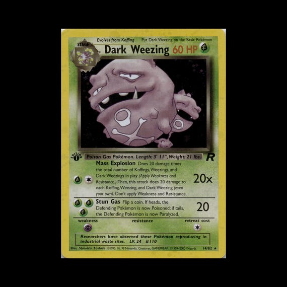1st edition dark pokemon cards "1st Edition" Electrode 34/82 Team Rocket 1999, Card, TCG pokemon Team Rocket Dark Muk Pokmon TCG: 1st Ed Dark