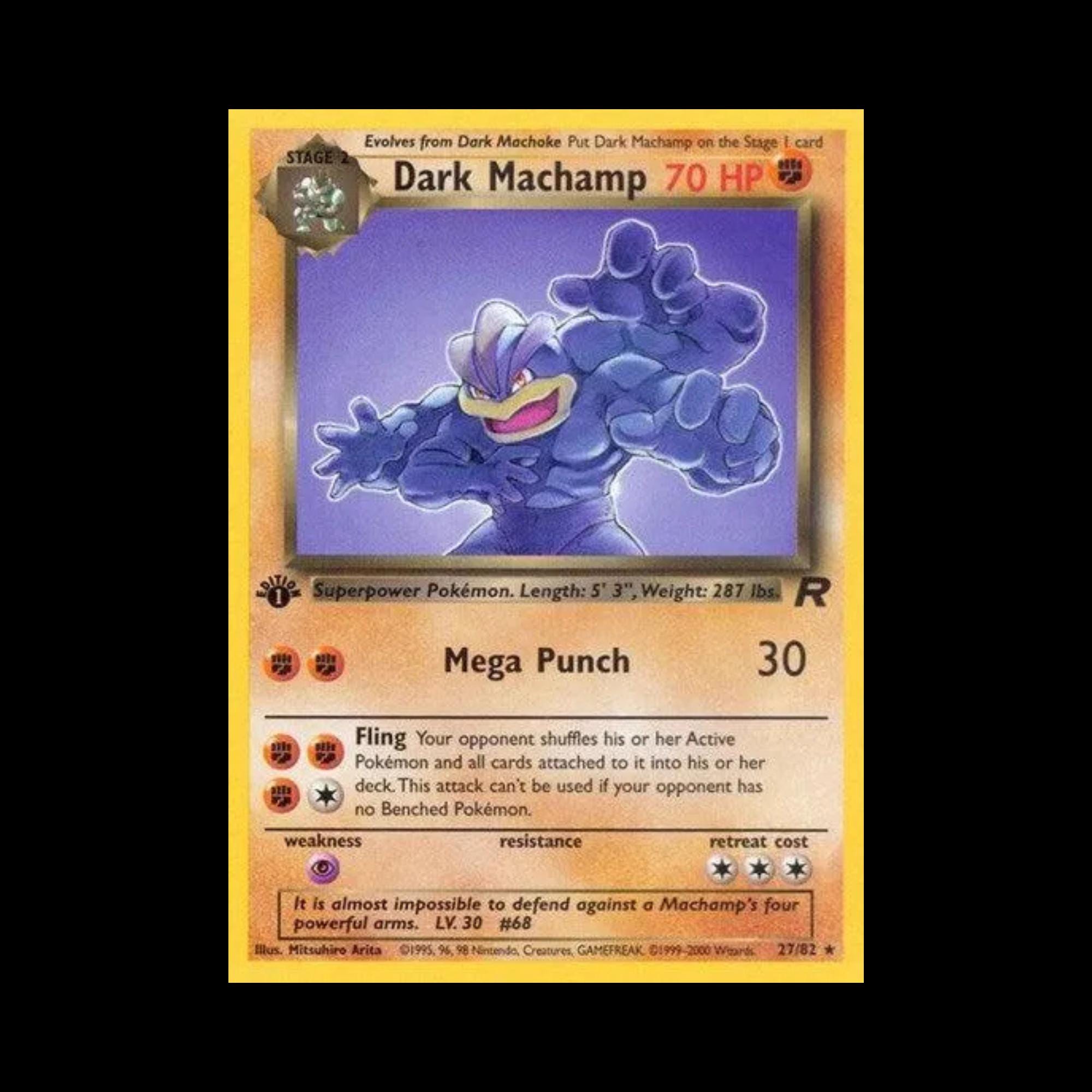dark machamp pokemon card value proxy cards first edition foil (Team Rocket RO 10) This attack cant be used if your opponent has no Benched Pokmon BGS 7 NM 1ST EDITION