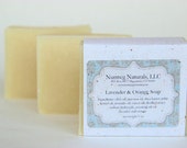 Lavender + orange soap - all natural, cold process, vegan,  essential oil soap. Handmade in Connecticut. Small batch handcrafted.