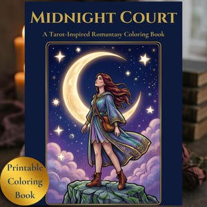 Tarot Card Deck Coloring Book for Romantasy Readers | 22 Major Arcana Coloring Pages | Bookish Fantasy Art | Digital Tarot Printable PDF