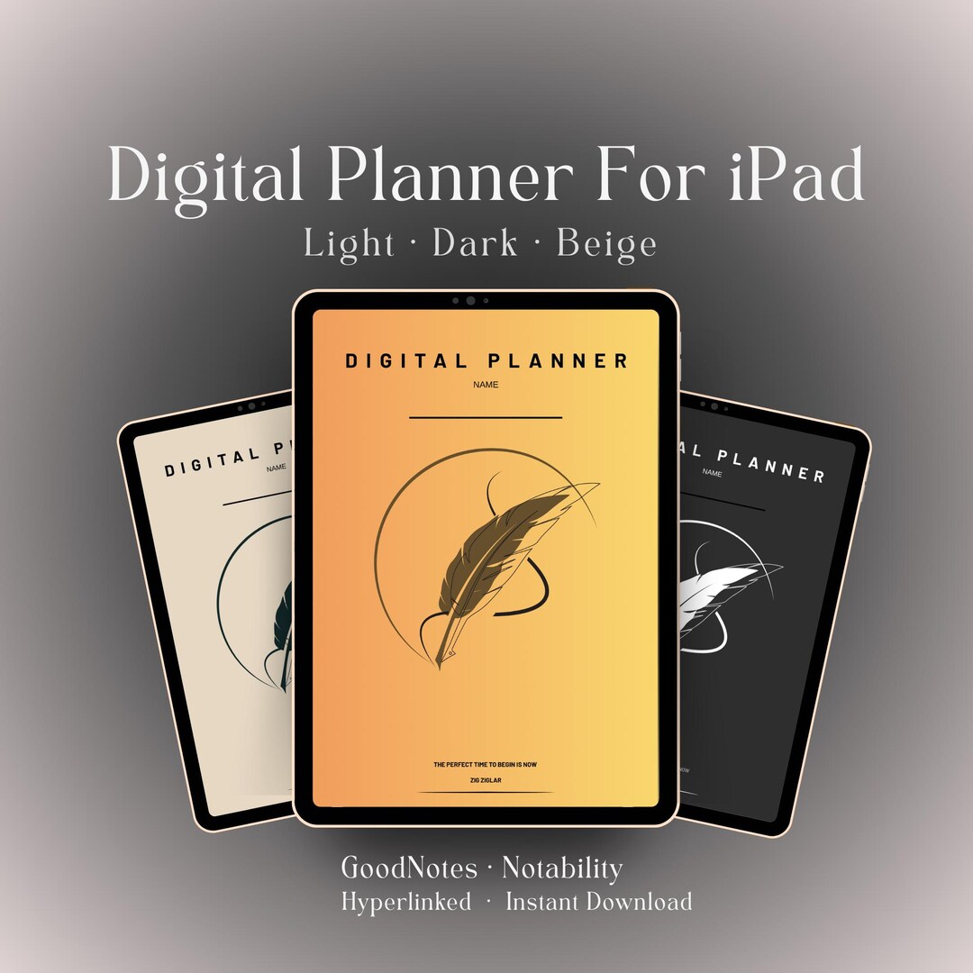 Digital Planner for iPad | Light Dark Beige | Goodnotes & Notability ...