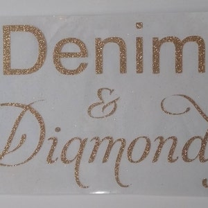 Denim & Diamonds Iron On | Bling Iron On | Denim Bling T-Shirt Iron On | Denim and Diamonds Apparel | DIY T-Shirt | Iron on ONLY