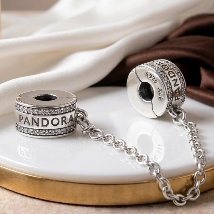 PANDORA ブレスレット ストッパー付き Pandora safety chain - Etsy 日本