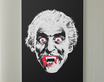 Graaf Dracula muur print Jess Franco tekening vintage art poster Halloween onderzetter Spooky Art keuken decor cadeau voor horrorliefhebber