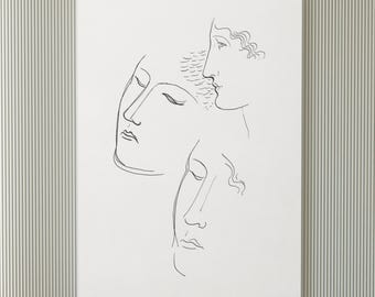 Minimalistische gezichtlijnkunstafdruk | Henri Matisse Style - poster voor slaapkamer/keuken/woonkamer/kantoorruimte - vintage kunstposter