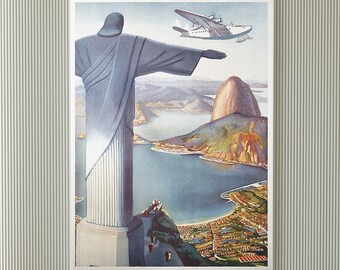 Rio de Janeiro kunst Brazilië print vintage reisposter (XR2680)a