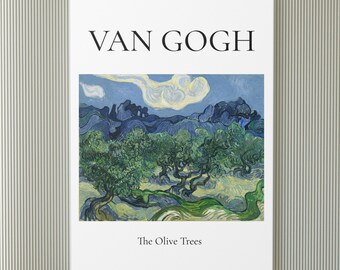 Van Gogh-tentoonstellingsposter, de olijfbomen, Van Gogh Art Print, bloemen muurkunst, bloementuin kunst, cadeau, bloemencadeau, A1/A2/A3/A4