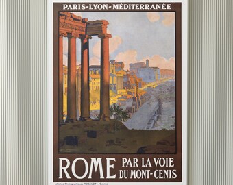 Vintage reisposter Rome: Italië, eeuwige stad kunstafdruk