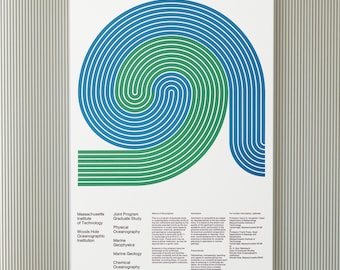 Dietmar R. Winkler Art Poster Massachusetts Institute of Technology Woods Hole Oceanographic Institution 1967 Graphics Design Art Wall Decor