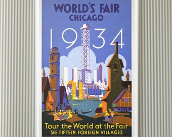 Chicago Travel Art Vintage Wereldtentoonstelling posterafdruk (TR123)