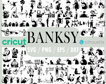 120+ SVG Banksy Mega Bundle | Street Art Silhouettes, Graffiti Icons, Political Art, Urban Stencil Designs | Svg Dxf Eps Png Files | Cricut