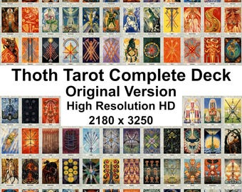 78 HD Thoth Tarot Mega Bundle | Complete Aleister Crowley Deck, Major & Minor Arcana, Esoteric Occult Art | High Resolution Printable Cards