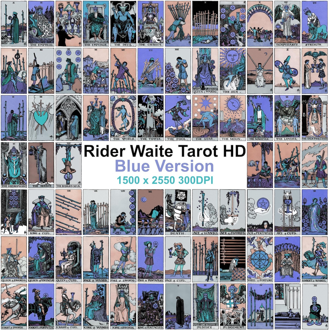 78 HD Blue Rider Waite Smith Tarot Card Deck | High Resolution Image ...