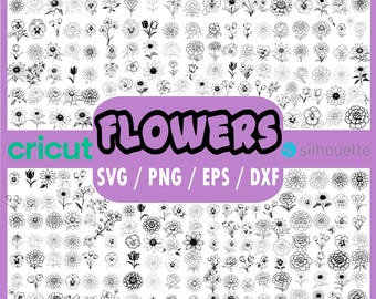 200+ SVG Floral Mega Bundle | Hand Drawn Flowers, Botanical Line Art, Vintage & Modern Bloom Designs | Svg Dxf Eps Png