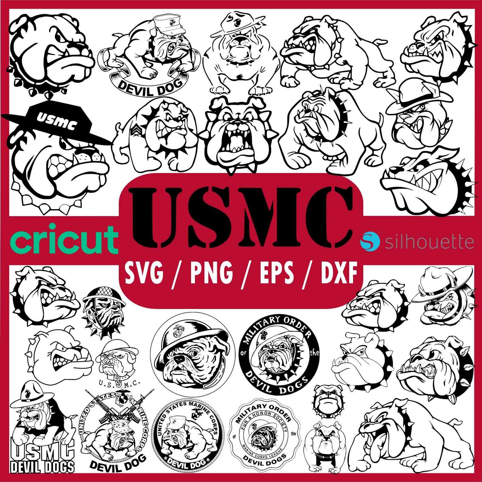 29 SVG USMC Devil Dogs Mega Bundle | United States Marine Corps ...