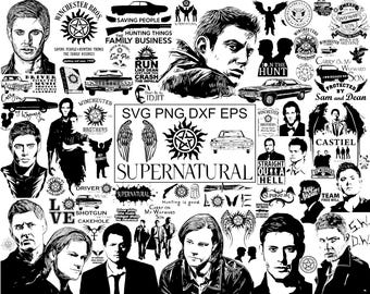 70 SVG Supernatural TV Series Bundle | Sam & Dean Winchester Classic Horror Fantasy Mega Pack | SVG Dxf Eps Png Files | Instant Download