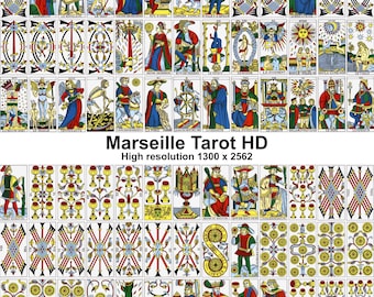 78 HD Marseille Tarot Mega Bundle | Major & Minor Arcana, Classic French Tarot Cards, Vintage Occult Art | High Resolution Printable Deck