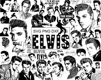 55 SVG Elvis Presley Rock & Roll King Classic Music Icon Mega Pack | Svg Dxf EPS PNG Files | Instant Download | Vector Cricut