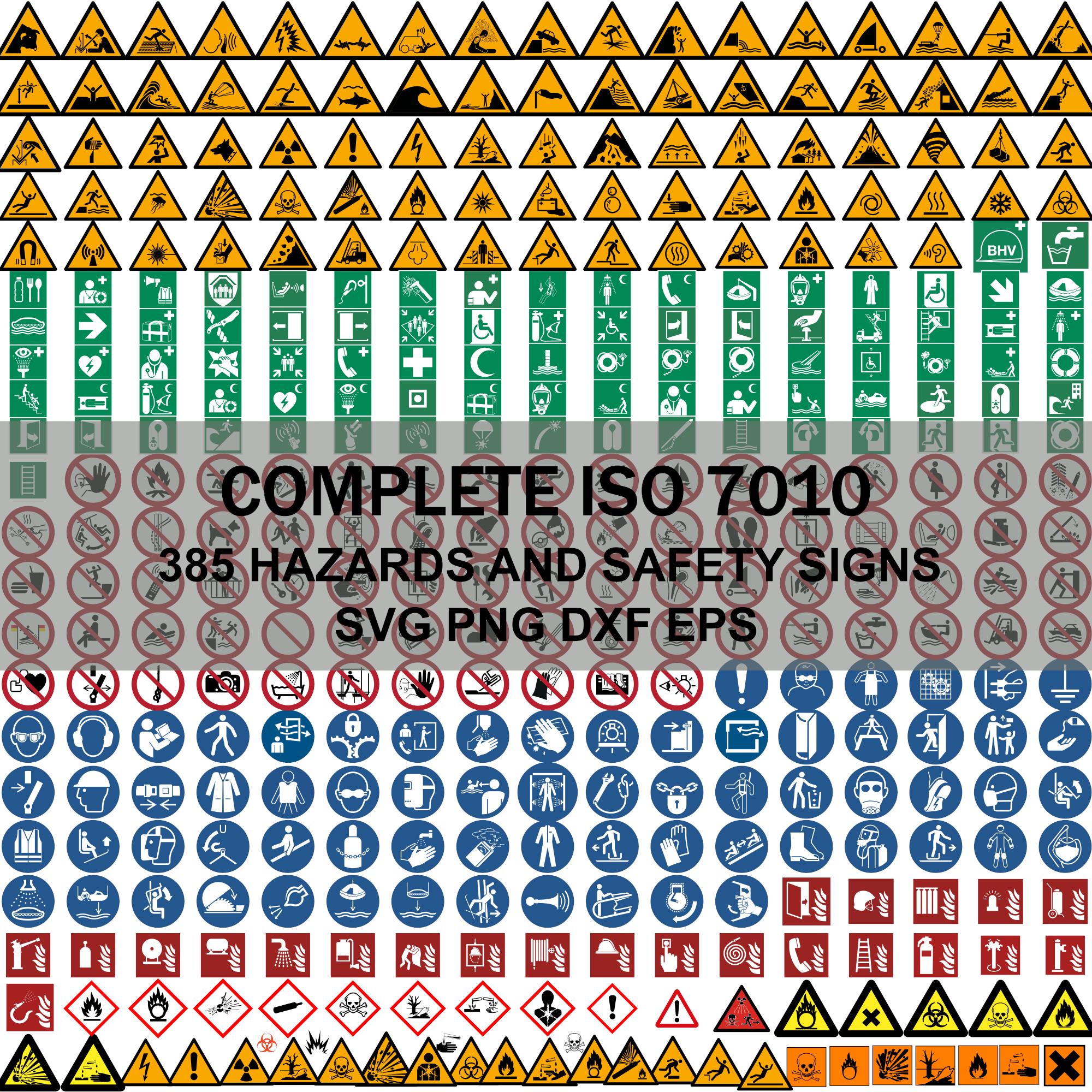 385 SVG ISO 7010 Safety Signs Mega Bundle | Hazard, Warning, Mandatory ...