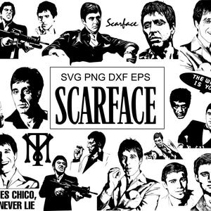 21 SVG Scarface Movie Bundle | Tony Montana Classic 80s Crime Film Mega Pack | Svg Dxf Eps Png Files | Instant Download | Vector Cricut