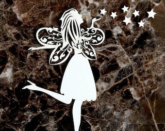 Reneabouquets Beautiful Board Fairy Kisses Laser Cut Chipboard Double Side Vintage White Coated In Size Large, Medium or Small