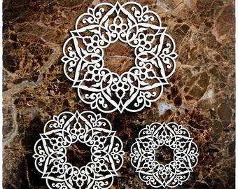 Reneabouquets Beautiful Board April In Paris Doily Two Set Of 3 Laser Cut Chipboard Frames Double Side Vintage White Coated