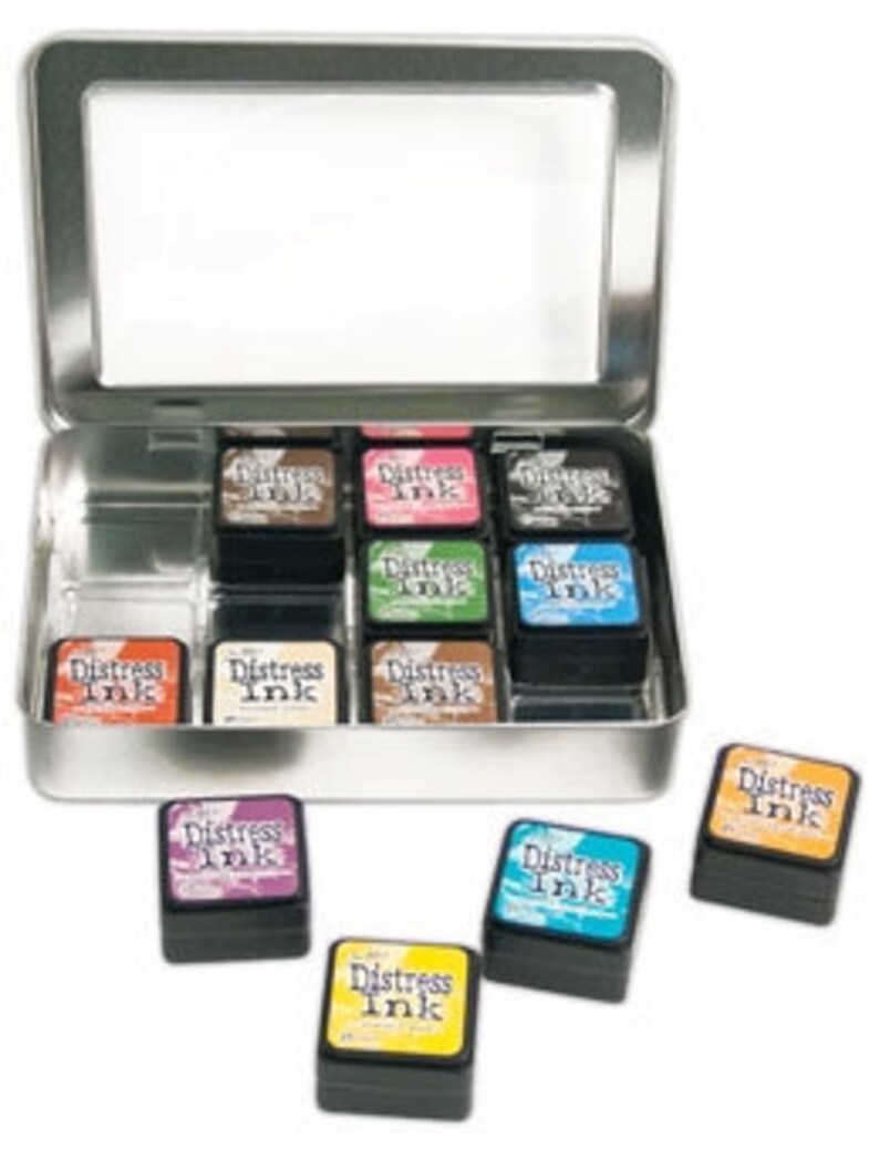 Ranger Tim Holtz Mini Distress Ink Pad Storage Tin Etsy