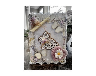 Reneabouquets Hello Spring Card With Inside Pocket Containing Bookmark, Seed Packet and Handcrafted Butterflies For Gifts, Stationary