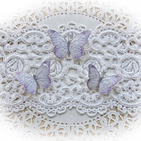 Reneabouquets Handcrafteds Butterfly Set - Lavender Fairy Dust, Wedding Decorations, Scrapbook Embellishments, Home & Party Decor