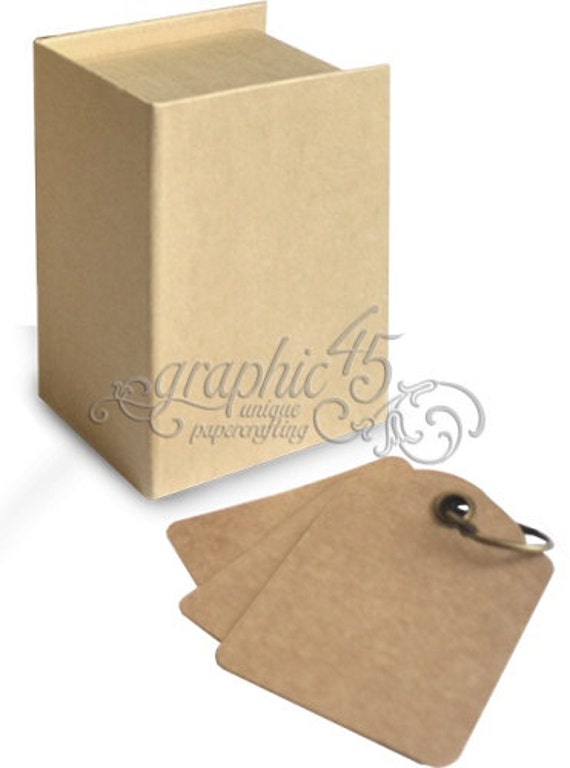 graphic 45 staples kraft tag album book box includes box and etsy