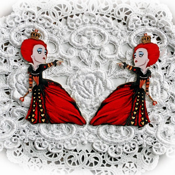 Reneabouquets Printed Beautiful Board Laser Cut Chipboard Red Queen Die Cut Set Choose Your Size Tiny, Small or Large