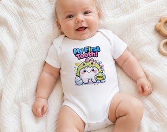 Baby First Tooth Dino Bodysuit, Kawaii Milestone Keepsake Gift for New Parents