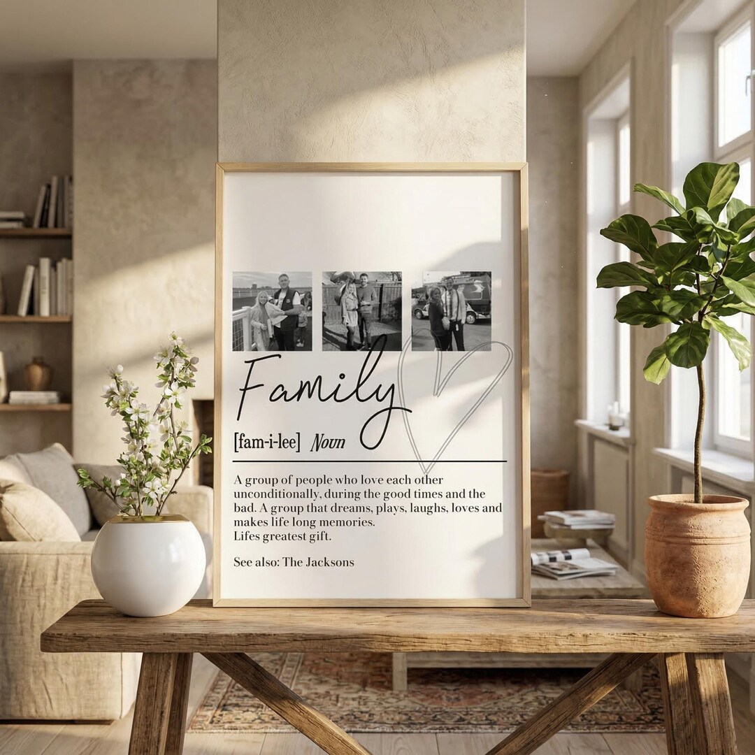 Personalized Family Photo Collage Print Custom Mum Gift Definition Wall ...