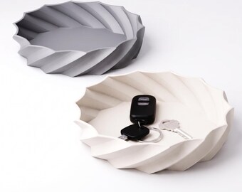 Large Matte Spiral Trinket Tray, Minimalist Design Decorative Bowl, Storage for Entryway and Living Room, Home Gift Idea
