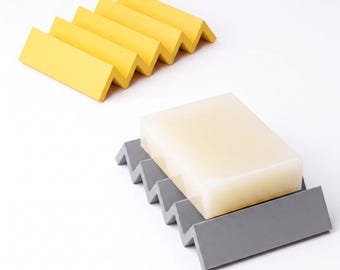 Zigzag Design Soap Dish in 3D Printing - Minimalist Draining Soap Dish, Modern Bathroom Accessory, Made in France