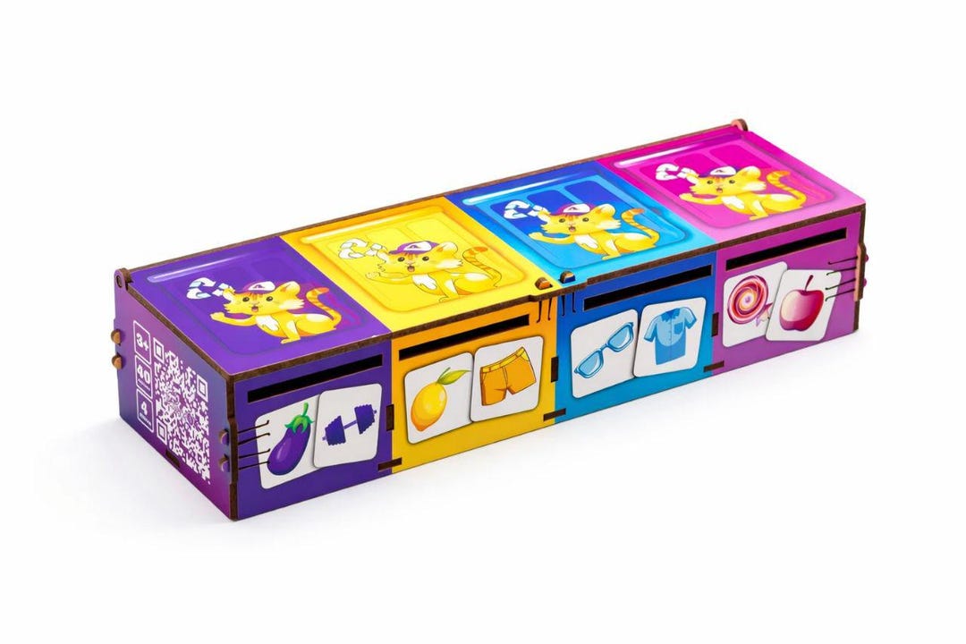 Colouring Sorting Box Montessori Color Sorting Box, Wooden Educational Toy, Visual Learning ...