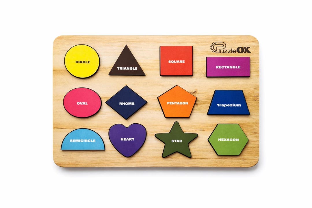 Wooden Shapes Puzzle Board A4 | Montessori Learning Toy for Kids ...