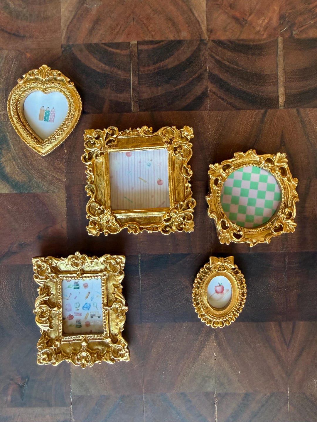 Mini Framed Magnets Set, Classroom Theme, Ornate Gold Frames, Fridge ...