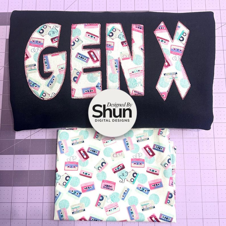 Gen X Appliqué Embroidery Design | Digital Embroidery File - Etsy
