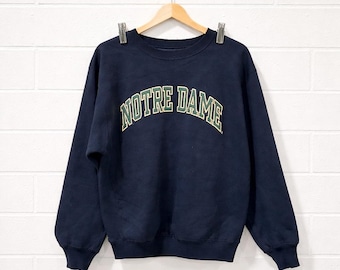 Vintage Steve & Barrys Notre Dame Crew Sweatshirt Men Large Black Collegiate 90s