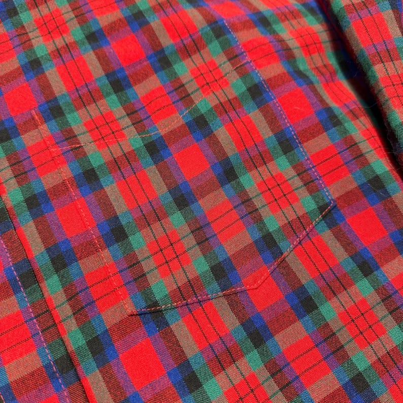Camicia vintage Sir Pendleton da uomo, taglia XL, in tartan scozzese rosso MacDuff, in lana con bottoni immagine 10