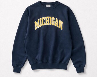 Vintage Steve & Barrys Michigan Sweatshirt Men XL Blue Collegiate Spell Out