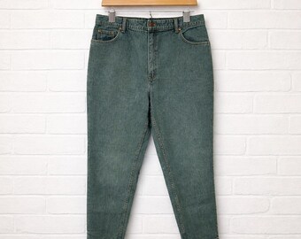 Levi's 551 Jeans Women 18 Green Vintage 90s High Rise Tapered Made in USA Retro
