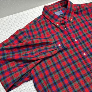 Camicia vintage Sir Pendleton da uomo, taglia XL, in tartan scozzese rosso MacDuff, in lana con bottoni immagine 11